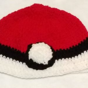 Unisex Pokeball Crochet adult size hat